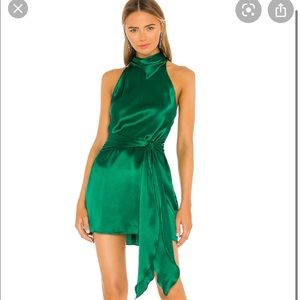 Amanda Uprichard Sandrine Silk mini dress green